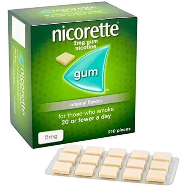 Chicorette goma de mascar nicotina 2 mg sabor original 210 - vencimiento 06/2025