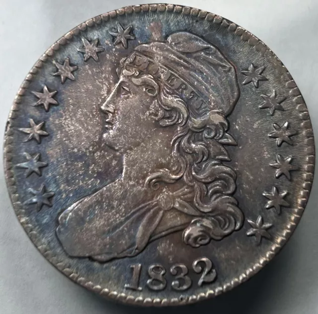 1832 50C Capped Bust Half Dollar Choice AU+ About Uncirculated Toned US Silver