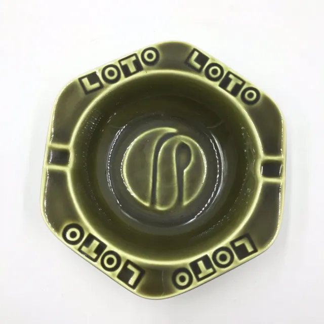 Cenicero Gien Publicidad Lotto Vintage Verde/Vintage Francesa Ceramic Bandeja de