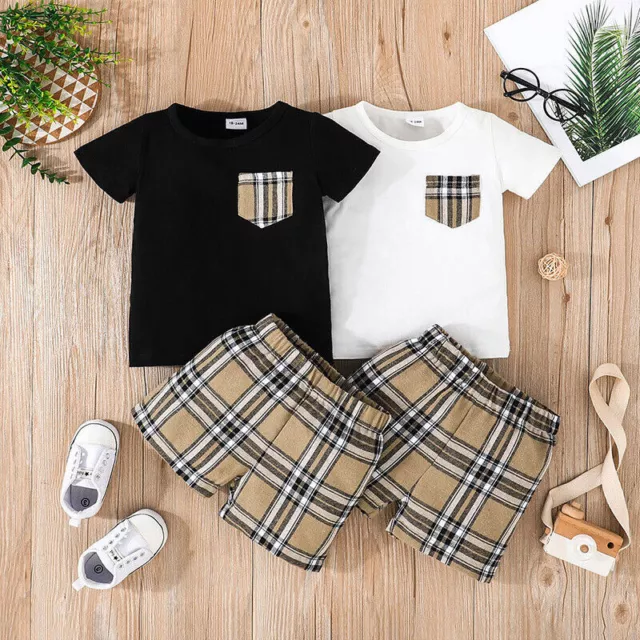 Boy Summer Short Sleeve Casual T-shirt Top Shorts Set Infant Baby Outfit Clothes