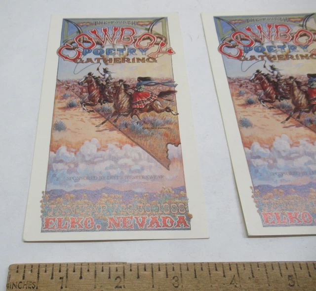 2 - COWBOY POETRY GATHERING - ELKO, NV 1988 - promotional cards - listing #4273
