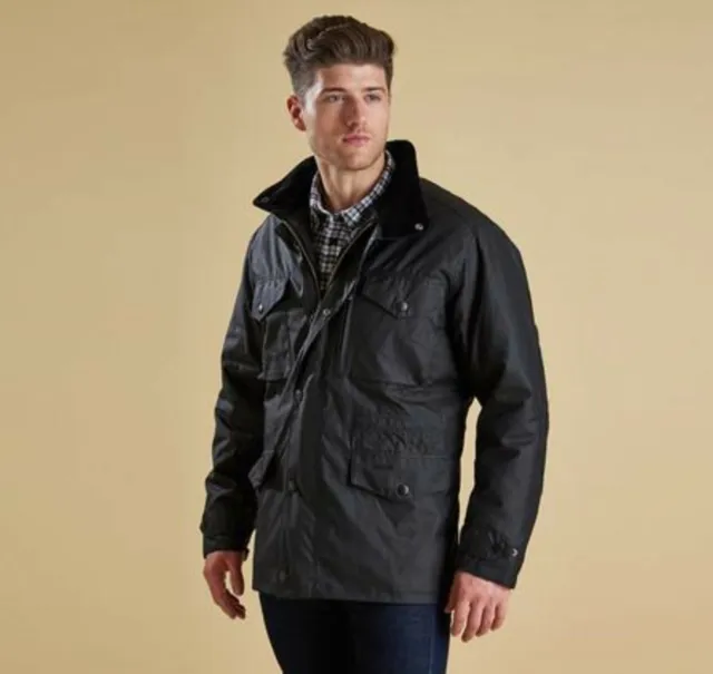 NEW BARBOUR MEN’S Sapper Waxed Jacket in Black- size XL #WAX160