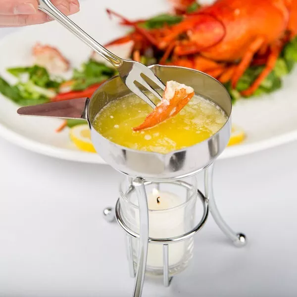 BUTTER MELTER WITH PAN, 5 1/4(TALL) x 3 5/8" DIAMETER FOR CRABS/LOBSTER