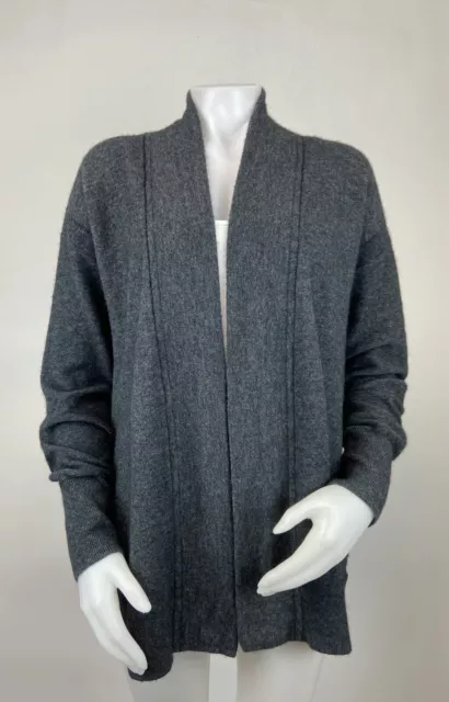 Gap Charcoal Size Medium Gray Wool Alpaca Blend Open Front Cardigan Sweater Soft