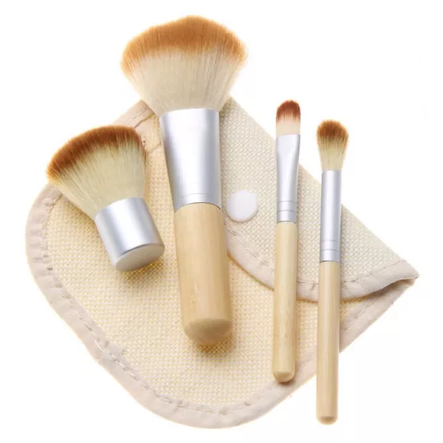 4 Pcs Pro Kabuki Makeup Brushes Set Foundation Powder Eyeshadow Blending Brush