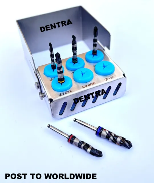 Dental Implant Drills Titanium Coated 6 Pcs kit Surgical Tools instruments CE