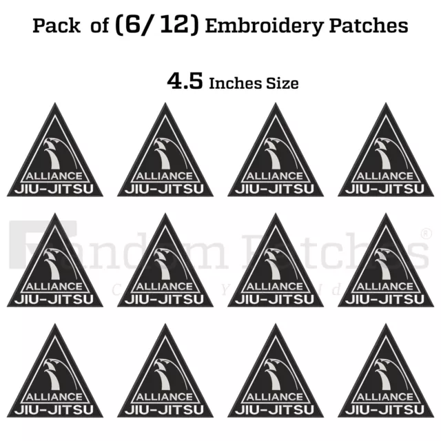 Small Alliance Bjj Embroidery Patches Jiujitsu Gi Patch Kimono Patch Pack of 12