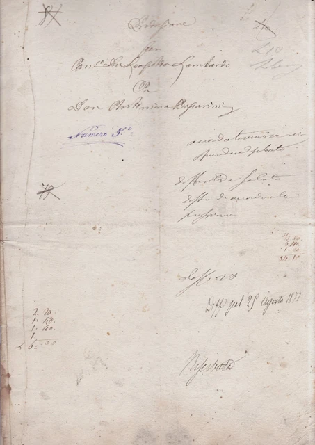 (A12)- Fascicolo Manoscritto Ottocentesco  Lombardo Di Valguarnera, 30 Pagine