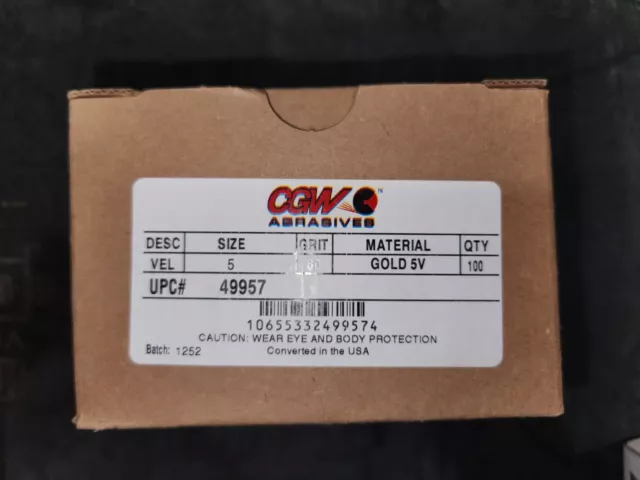 CGW Abrasives 49957 Abrasive Disc 5" Dia.-80 GRIT, Box of 100