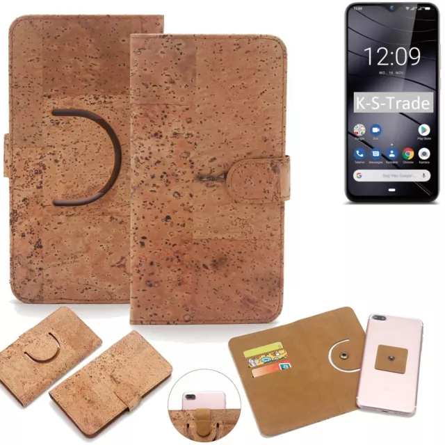 360° wallet case cork cover for Gigaset GS290 case bag