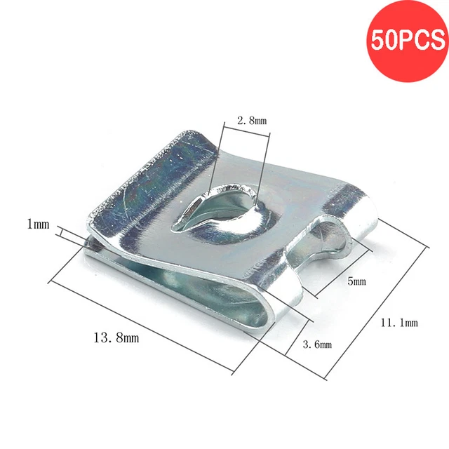 50Pcs Strong Rust Resistance 65 Manganese Steel U Clips Motorcycle Auto Nut Clip