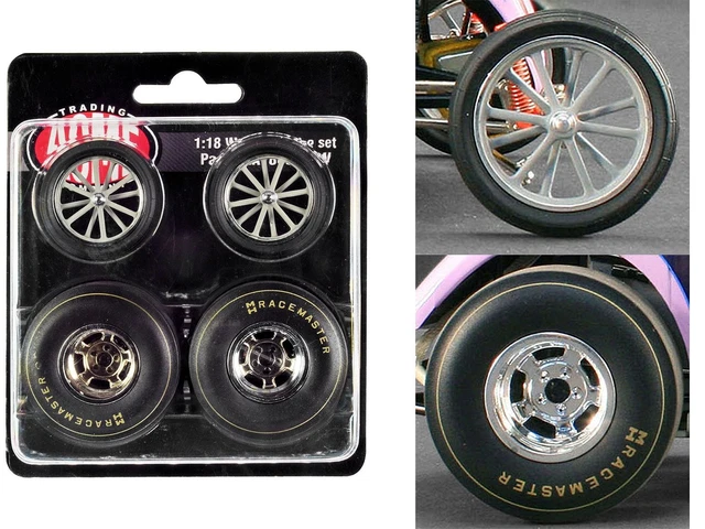 Altered Dragster Chrome Wheels and Tires Set of 4 pieces from "Mondello and Mas