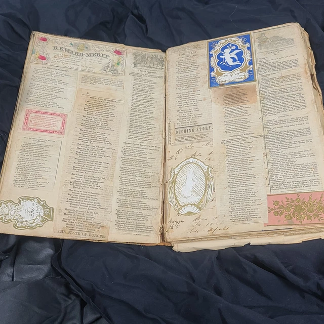 Victorian Edwardian Antique Scrapbook Album Original Poems Verses 1830s 1850s