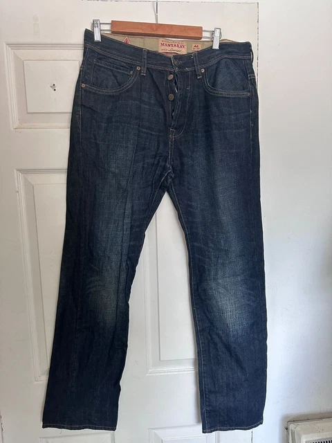MANTARAY JEANS MEN S Size 40R Blue W40 x L32 Straight Fit Cotton Denim Trousers 14.99 PicClick UK