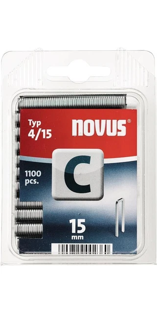 NOVUS Agrafe à dos étroit C tipo 4 largeur 6 mm longueur du poteau 15 mm larg...