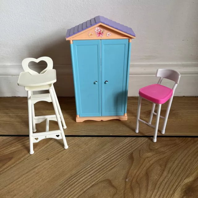VINTAGE BARBIE BABY Sister Kelly WARDROBE CLOSET HIGHCHAIR CHAIR Mattel 13.50 PicClick UK