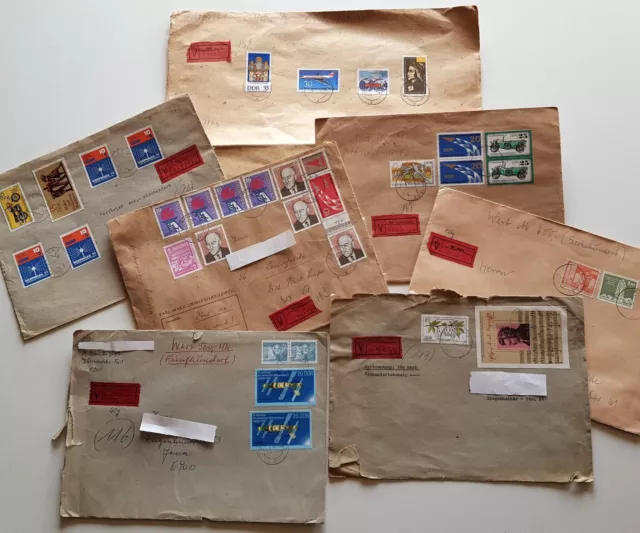 DDR Sammlung Briefe MiF Mischfrankaturen Wertbriefe Posten Lot Konvolut #023