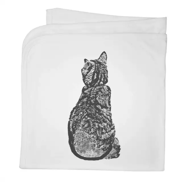 'Sitting Cat' Cotton Baby Blanket / Shawl (BY00012060)