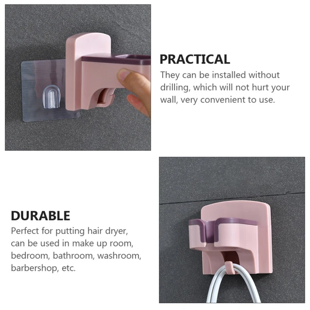 2 Pcs Hair Dryer Storage Holder Hairdryer Stand Care Tools Bracket 3