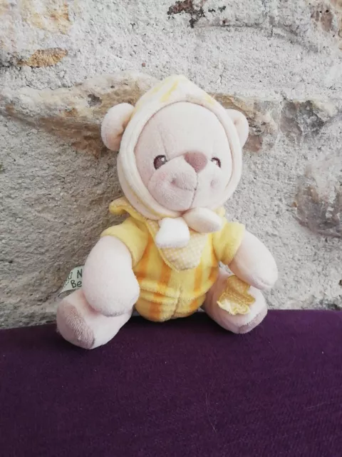 Doudou Peluche Fisher Price Nature Bearries Ours Jaune Papillon Beige grelot