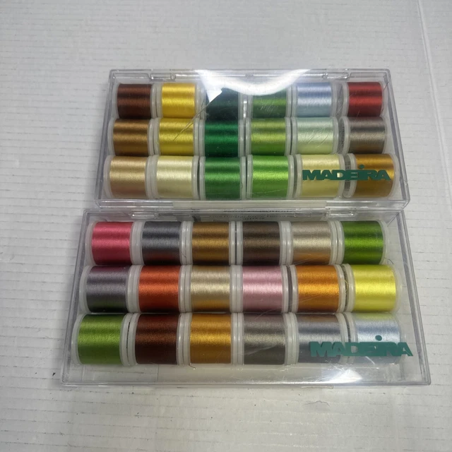 Paquete de regalo de 40 hilos Madeira Rayon, 18 carretes x 200 m hilo de bordado lote de 2