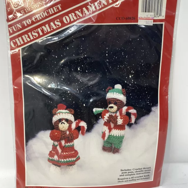 Kit de ganchillo para niños de Navidad adornos de caña de caramelo diseños de plátanos nuevo CCO60826