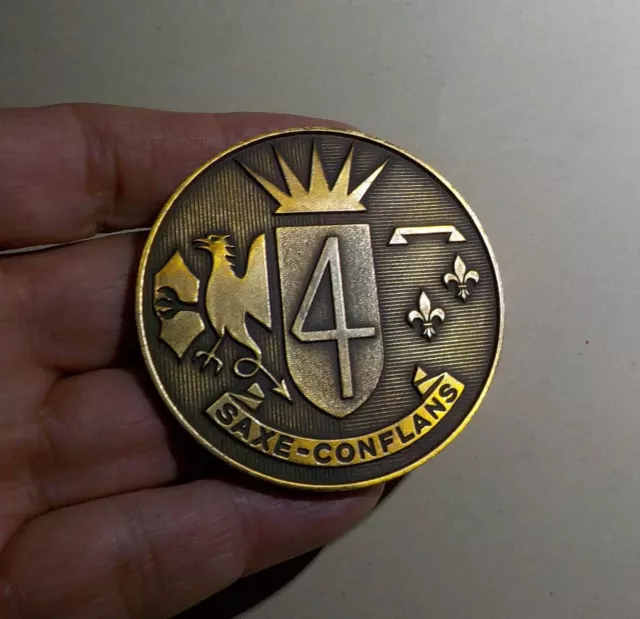 Médaille de table bronze 4° Régiment de Hussards - Saxe Conflans - Artus B. 82gr