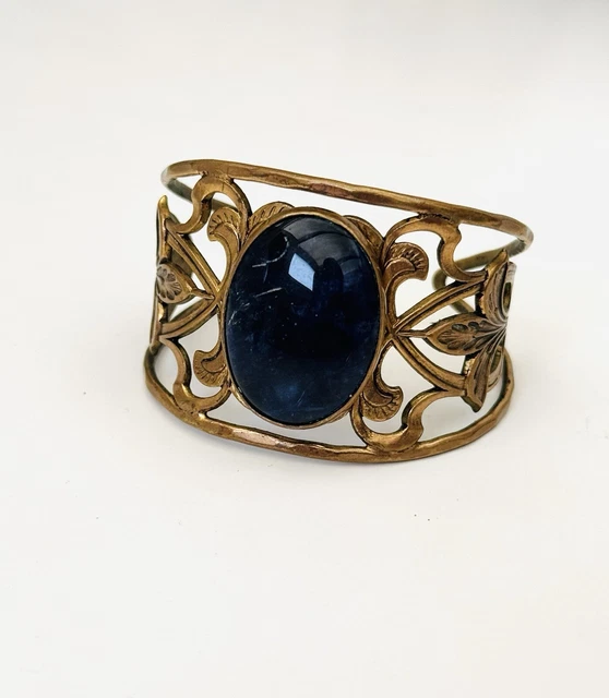Bracelet Manchette Vintage Albert Flamand - Dragon En Alu Doré - Style Mythologie