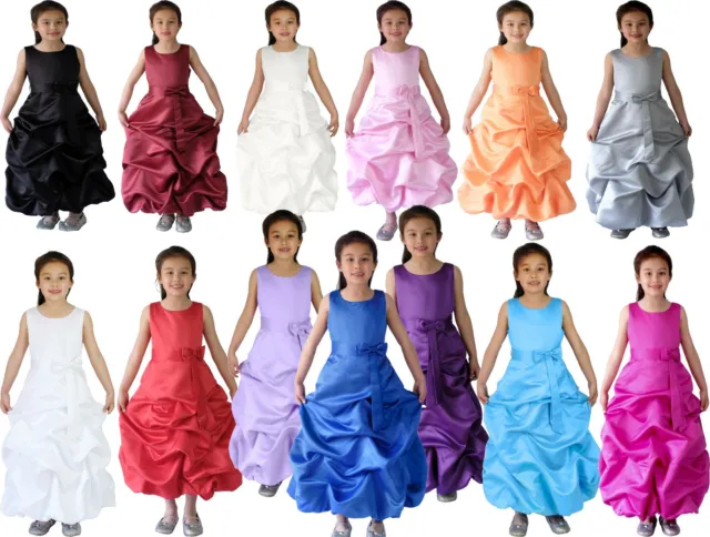 Bridesmaid Dress Flower Girl Dress Prom Satin Dress 2 3 4 5 6 7 8 9 10 11 Years