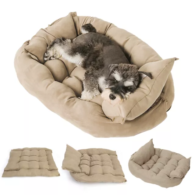 3-in-1 Dog Bed Comfortable Pet Mat Sofa Machine Washable Dogs Kennel Sleeping 71