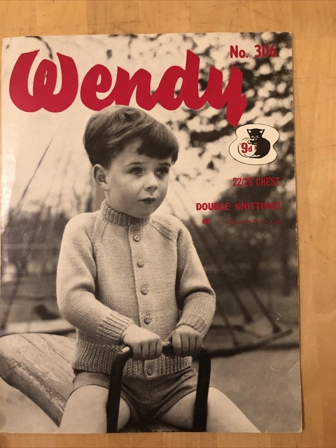 Vintage Original Strickmuster-Jungen Strickjacke-Wendy Nr. 306-DK