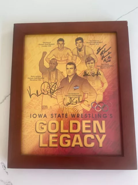 Iowa State Wrestling Olympic Champs Autograph Auto Cael Sanderson, Dan Gable, KJ Iowa State Wrestling Olympic Champs Autograph Auto Cael Sanderson, Dan Gable, KJ