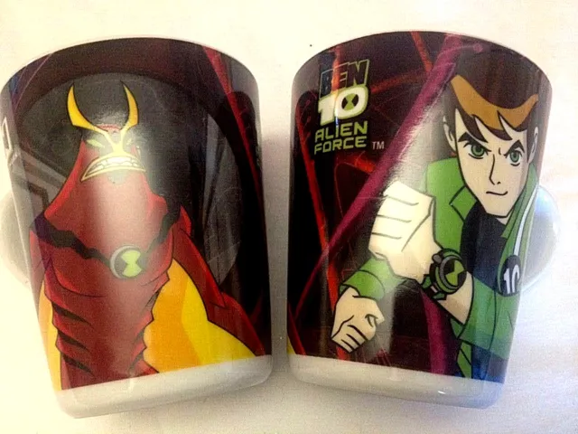 Taza de Cerámica 10cm - Pinnajet Y Ben 10 - Ben Diez Alien Force - Nuevos