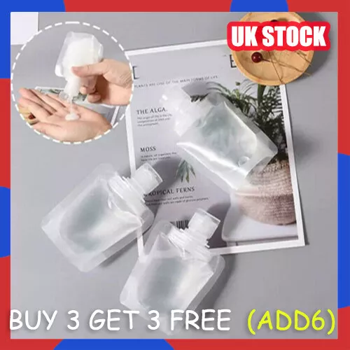 Leak proof Pouch Travel Cosmetic Shampoo Lotion Liquid Dispenser Bag Reusable UK