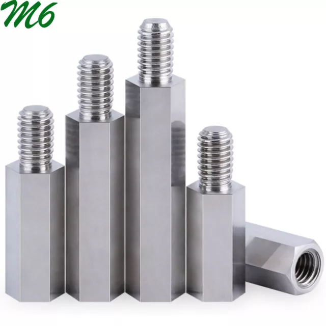 M6 Male-Female 304 Stainless Steel Hex Column Standoff Support Spacer PCB Board