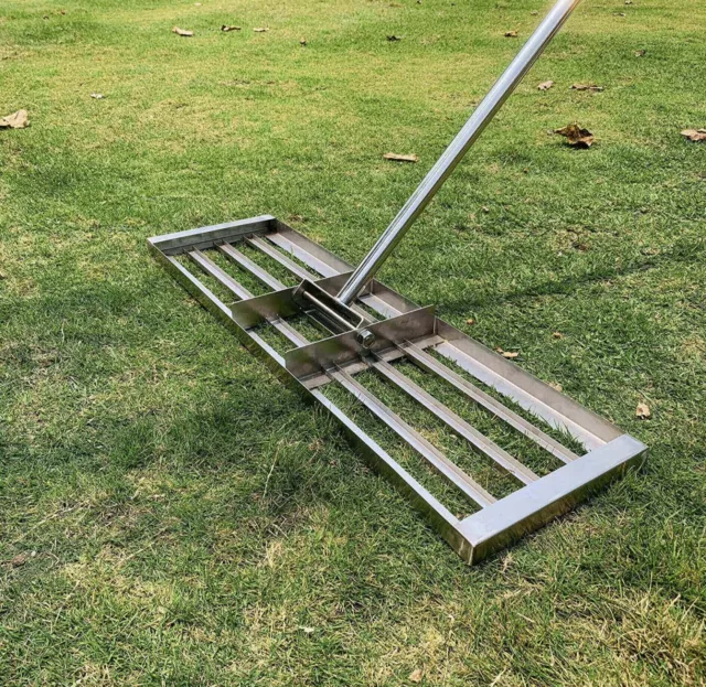 Leveling Lawn Rake Stainless Steel 36'' X 10'' Levelawn Tool with 6FT Stainless