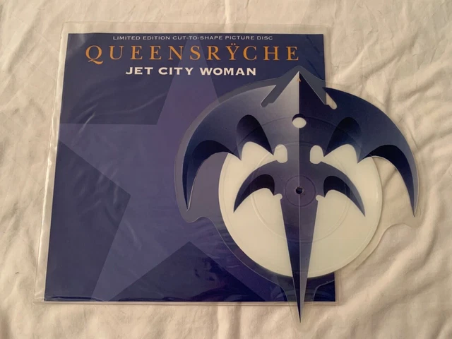 QUEENSRYCHE Jet City Woman 7” Shaped Picture Disc Vinyl MINT