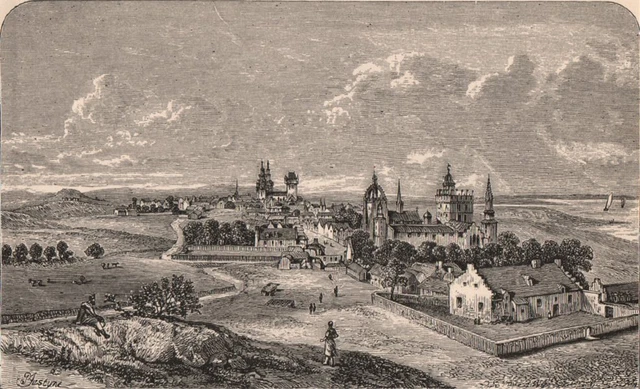 OLD ABERDEEN. View in 1693 from Slezer's Theatrum Scotice. Scotland 1885 print