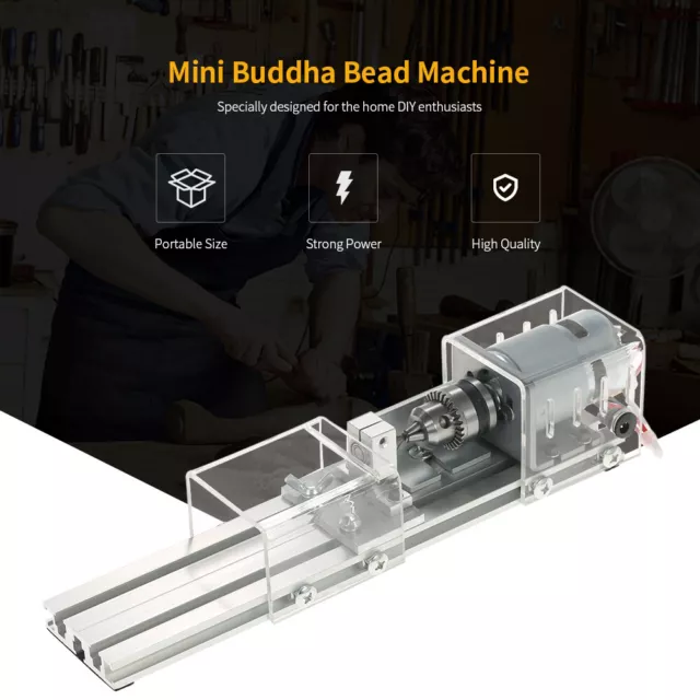 100W Mini Beads Machine Miniature Lathe DIY Woodworking Grinding Polishing W0O9