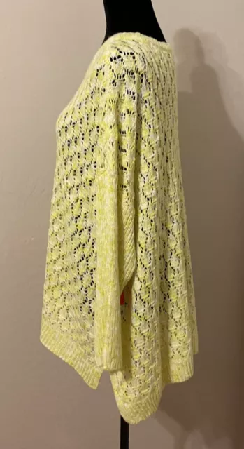 Lemon Lime Soft Open Knit Sweater 28” P2P 27” Length 3X Orig $48 3