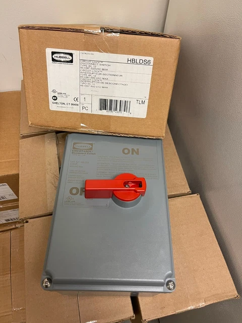 Hubbell 6HBLDS6 Nonfusible Enclosed Single Throw Disconnect Switch, 60 A, 600V