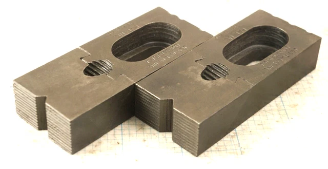 Toe Clamp  Edge Clamp Pair J&S Tool Serrated 3-1/2" X 1-1/2" X 3/4" Clean! Usa