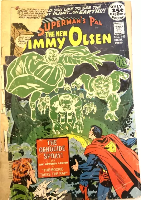 Superman's Pal Jimmy Olsen  # 143.  Nov.  1971. Fr/Gd.  Jack Kirby-Cover.