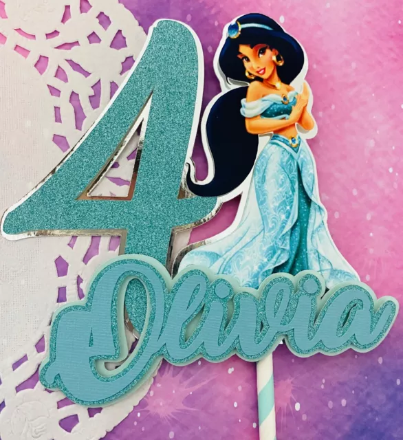 Personalised Disney Princess Jasmine Inspired Cake Topper, Birthday Cake Decorat