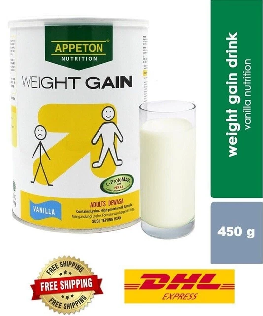 Appeton Weight Gain Powder Vanilla Flavor 450g Aumenta il peso corporeo...