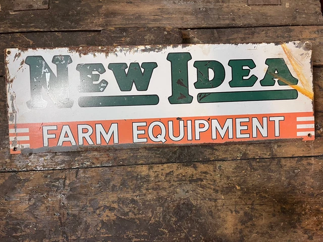 New Idea Oliver Tractor Tin Sign Vintage Parts Antique Oil Can corn picker manur