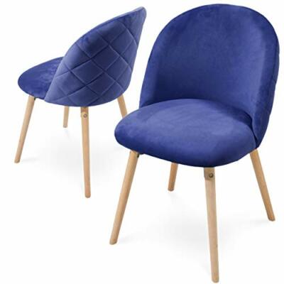 Set di 2/4/6 sedie per sala da pranzo e cucina con seduta e schienale in velluto morbido Greneric con gambe in metallo dorato 