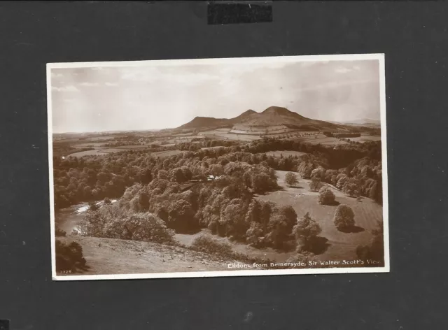Old Real Photo Postcard Eildons from Bemersyde,Sir Walter Scot's View Borders