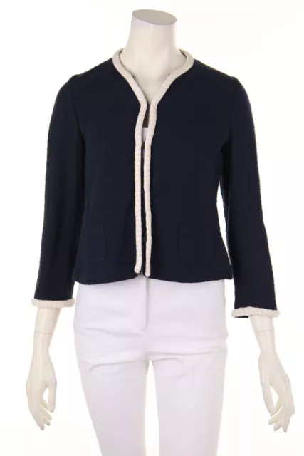 Blazer VILAGALLO Bouclé Cotone I 40 = D 34 blu navy NUOVO