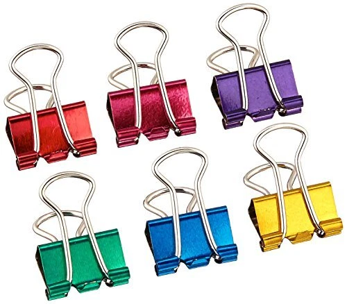 BAU29710 Mini Binder Clips .5" 12/Pkg-Assorted Colors